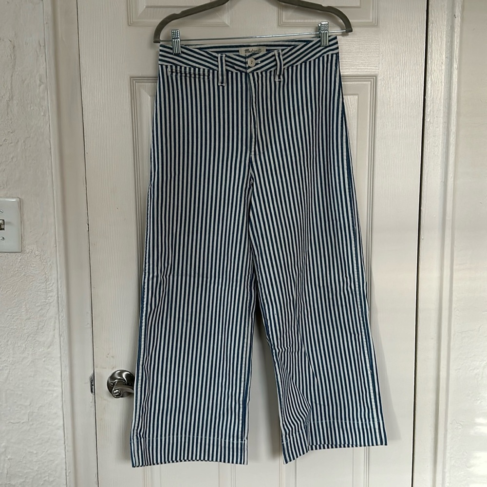 Madewell Striped Wide Leg Jean